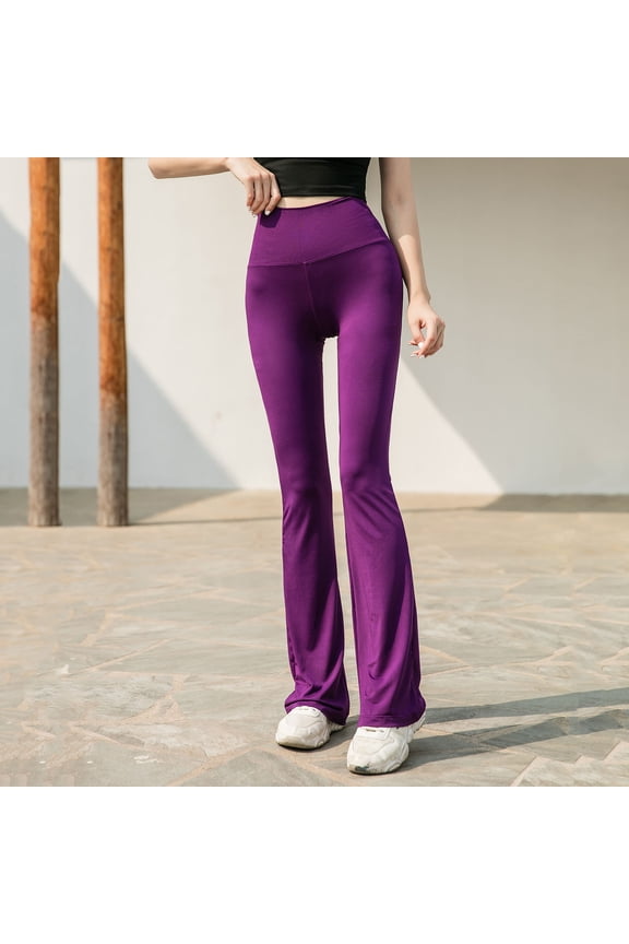 Women's Casual Pants & Capris,Women Trousers High Elastic High Waist Flared Pants Thin Yoga Pants Physical Fitness Pants