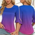 thumbnail image 1 of GaThRRgYP Women's Short Sleeve Tops for Summer Parties,Ladies' Fashionable St. Patrick Print Casual Ethnic Style Print Round Neck Hoodie with Hat Top Purple L, 1 of 6