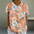 thumbnail image 1 of GaThRRgYP Women's Short Sleeve Tops for Summer Travel,Women's Ladies Fashion Casual Cropped Short Sleeve Printing Loose Shirt Blouse Top Multicolor XL, 1 of 5