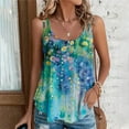 thumbnail image 1 of GaThRRgYP Women's Sleeveless Low Neck Top,Summer Tank Tops for Women,2025 Women's Spring and Summer New Tank Neck Print Casual Fashion Top Sky Blue XXXL, 1 of 8