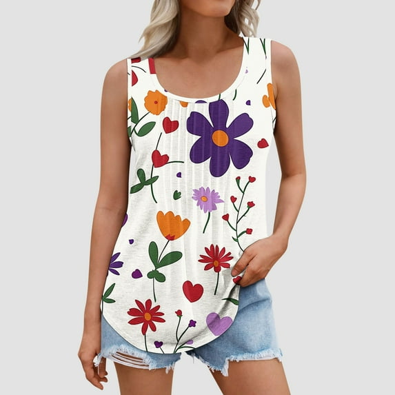 GaThRRgYP Women's Sleeveless Round Neck Low Neck Top,Women's Sleeveless Cut-Out Top,Summer Women Solid Color Round Neck Sleeveless Casual Tee Tank White XXL