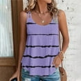 thumbnail image 1 of GaThRRgYP Women's Sleeveless Round Neck Puffed Shoulder Top,Womens Plus Size Tops,2025 Women's Spring and Summer New Tank Eyelet Embroidery Neck Fashion Print Casual Fashion Top Purple M, 1 of 1