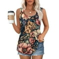 thumbnail image 1 of GaThRRgYP Women's Sleeveless Round Neck Ruffle Top,Womens Summer Casual Tank Tops,Women's New Loose Casual Crew-neck Pleated Print Fashion Top Multicolor S, 1 of 6