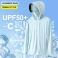 thumbnail image 1 of GaThRRgYP Women's Summer Sunscreen Jacket for Hiking,Woman Casual Solid Sports Hooded Long Sleeve Zipper Sun-proof High Elastic Light Blue M, 1 of 5