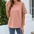 thumbnail image 1 of GaThRRgYP Spring Tops for Women 2025,Womens Summer Short Sleeve Tunic Tops,Women's Fashion Casual Spring and Summer Short Sleeve Round-Neck Blouses & Shirts, 1 of 4
