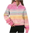 thumbnail image 1 of GaThRRgYP Women's Sweatshirts Crew Neck Lounge,Women's Round Neck Printed Long Sleeve Hoodless Sweatshirts Leisure Loose Fashionable Top Pink S, 1 of 3