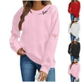 thumbnail image 1 of GaThRRgYP Women's Sweatshirts Crew Neck Lounge,Women's Valentine's Day Printed Long Sleeved Round Neck Sweatshirt Fashionable and Casual Hooded Sweatshirt Top White M, 1 of 6