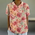 thumbnail image 1 of GaThRRgYP Women's Trendy Short Sleeve Top,Women's Ladies Fashion Casual Cropped Short Sleeve Printing Loose Shirt Blouse Top Multicolor XXXXXL, 1 of 5