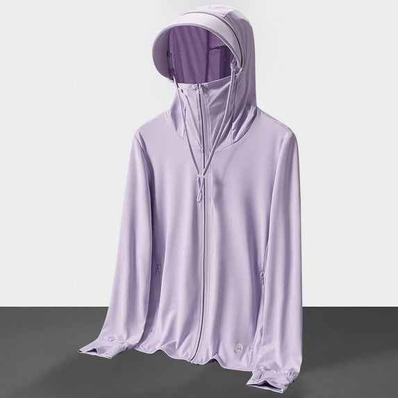 GaThRRgYP Women's UV Sun Protection Shirt Long Sleeve,Women's Outdoor Sports Wear Women's Cycling Wear Sun Protection Clothing Purple XXXL