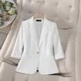thumbnail image 1 of GaThRRgYP Womens Blazer Jackets Open Front Cardigan,Women's Fashion Casual Solid Color Pocket Turndown Collar 3/4 Sleeve Blouse Blazer White XXXL, 1 of 5