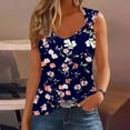 thumbnail image 1 of GaThRRgYP Womens Casual Tank Top Sleeveless,Women's Fashionable Sleeveless Casual Printing Metal Round Neck Shirts Blouses Tank Dark Blue S, 1 of 6