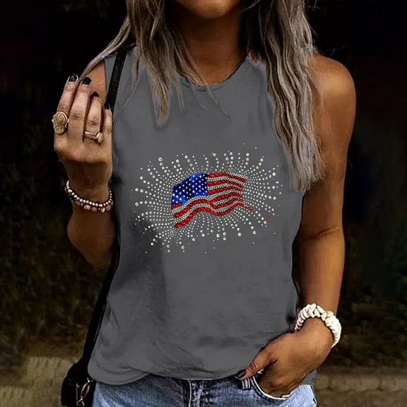 GaThRRgYP Womens Casual Tank Top Sleeveless,Women's Summer Casual Round Neck Loose Sleeveless T-Shirt Gray S