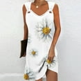thumbnail image 1 of GaThRRgYP Watercolor Floral Round Neck Dress-Artistic Expression,Women's Printed Round Neck Casual Sleeveless Suspender Dress, 1 of 5