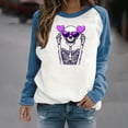 thumbnail image 1 of GaThRRgYP Womens Flattering Crew Neck Long Sleeve Top,Women's Halloween Printed Round Neck Long Sleeved Oversized Sweatshirt Blue S, 1 of 7
