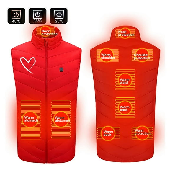 GaThRRgYP Womens Jackets and Coats,Mens Coats Hood,Halloween Plus Size Heated Coat for Men and Women 9 Heating Heated Jacket Winter Heating Coat Red M