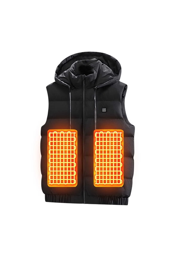 Womens Jackets Lightweight,Coats for Men,Men's 9 Smart Heating Jacket Charging Smart USB Carbon Fiber Heating Warm Hooded Men's and Women's Same Jacket Coat Black XL