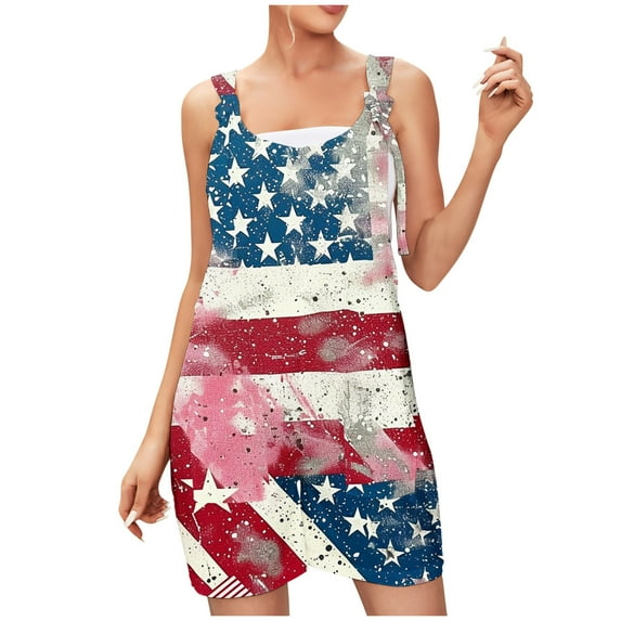 Summer Savings!LEBONYARD Summer Womens Shorts,Women's Summer Comfortable Casual Suspender Printing Shorts Pocket Jumpsuit Shorts