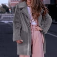 thumbnail image 1 of GaThRRgYP Womens Long Sleeves Coat Outwear,Ladies Casual Fashion Solid Color Faux Plush Warm Jacket Coat, 1 of 5