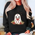 thumbnail image 1 of GaThRRgYP Womens Must Have Crew Neck Long Sleeve Top,Women's Fashion Long Sleeve Round Neck T-Shirt Printing Loose Blouse Hoodless Sweatshirts Black XL, 1 of 3