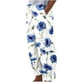 thumbnail image 1 of GaThRRgYP Womens Pants Clearance,Womens Sweatpants,Women's Summer Printed Cotton Pocket Straight Sleeve Casual Elastic Waist Loose Pants, 1 of 4