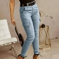 thumbnail image 1 of GaThRRgYP Womens Pants Plus Size,Pants for Women High Rise Cargo Pants,Women's Fashion Casual Low-rise Button Solid Color Pocket Cargo Pants Casual Pants Light Blue XL, 1 of 5