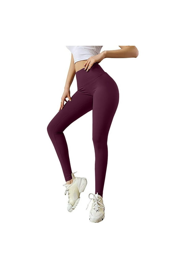 Black*Friday Discounted Items under $5 GaThRRgYP Womens Pants,Quality High Waisted Leggings for Women,Ashion Ladies Pure Color Hip Lifting Elastic Fitness Running Yoga Pants