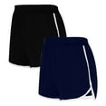 thumbnail image 1 of GaThRRgYP Womens Plus Size$5,2PCS Solid Color Shorts For Women Casual Loose Comfy Elastic Waist Yoga Athletic Short Pants Trendy Beach Shorts With Pockets Navy L, 1 of 2