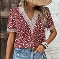thumbnail image 1 of GaThRRgYP Womens Plus Size Tops Short Sleeve,Women's Fashion Spring and Summer Floral Printing Short Sleeve V-Neck Blouses & Shirts, 1 of 9