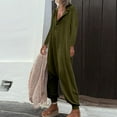 thumbnail image 1 of GaThRRgYP Womens Plus Size Pants Clearance,Women's Fashion Hooded Button Rompers Solid Casual Long Sleeve Pocket Jumpsuit, 1 of 8