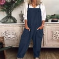 thumbnail image 1 of GaThRRgYP Womens Rompers $5.00,Rompers for Women Plus Size Summer Fall,Womens Overalls Casual Loose Dungarees Romper Baggy Playsuit Cotton and Linen Jumpsuit, 1 of 8