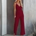 thumbnail image 1 of GaThRRgYP Womens Rompers and Jumpsuits on clearance,Jumpsuits for Women Dressy Deals,Fashion Women Summer Casual Sexy Sleeveless Solid Color Bandage Wide Leg Pants Jumpsuits, 1 of 8