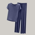 thumbnail image 1 of GaThRRgYP Womens Sets 2 Piece Outfits Summer,Women Summer Casual Two Piece Suit Pajamas Ribs without Marks Short Sleeved Round Neck Top/Shirt Set Oversized Home Clothing Oversized Pajamas, 1 of 3