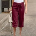 thumbnail image 1 of LEBONYARD Plus Size Shorts,Women's Shorts with Fun Prints,,Women Casual Solid Color Cropped Trousers Bandage Pockets Elastic Waist Comfortable Straight Pants, 1 of 6