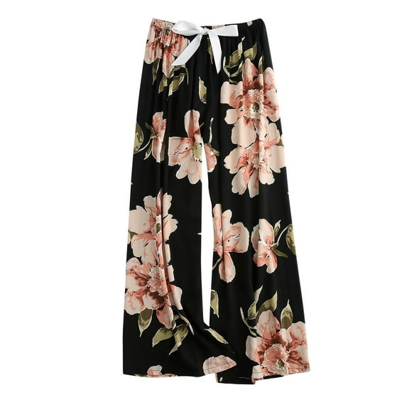 GaThRRgYP Womens Sleep Pants with Pockets,Womens Wide Leg Pants plus size,Women's Printed Pants Thin Casual Sleepwear Pants Home Pants Sports Wearable Pants Orange Free Size