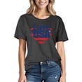 thumbnail image 1 of GaThRRgYP Womens Summer Tops Plus Size,Ladies' Independence Day Printed Short Sleeved T-shirt Top Black L, 1 of 3