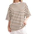 thumbnail image 1 of GaThRRgYP Womens Summer Tops with Sleeves,Fashion Women's Casual Comfortable Print Round-Neck Short Sleeved Top Blouse T-Shirt Khaki M, 1 of 5