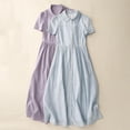 thumbnail image 1 of GaThRRgYP Womens T Shirt Dresses Summer Short Sleeve,Women's Elastic Waist Loose and Comfortable Solid Color Doll Shirt Linen Dress Blue XL, 1 of 7