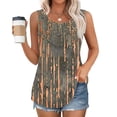 thumbnail image 1 of GaThRRgYP Womens Tank Tops Crewneck,Summer Tank Tops for Women Plus Size,Women's New Loose Casual Crew-neck Pleated Print Fashion Top Khaki XXXXL, 1 of 6