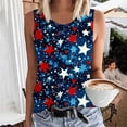 thumbnail image 1 of GaThRRgYP Womens Tank Tops Crewneck,Womens Summer Tops Sleeveless,Women Floral Printing Tank Round-Neck Sleeveless Block Tunic Tee Blue M, 1 of 5