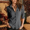thumbnail image 1 of GaThRRgYP Womens Tank Tops Women'S Linen Spring/Summer V-Neck Pullover Button Shirt Longt-Sleeved Top, 1 of 8