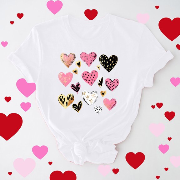 GaThRRgYP Womens Tops Dressy Blouse,Womens Plus Size Tops Short Sleeve,Women's Casual Round Neck Short-sleeved Christmas Tree Printed T-shirt Top White M