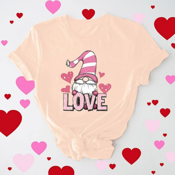 GaThRRgYP Womens Tops Dressy Casual,Womens Summer Short Sleeve Tunic Tops,Women's Casual Round Neck Short-sleeved Christmas Tree Printed T-shirt Top Beige L