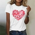 thumbnail image 1 of GaThRRgYP Womens Tops Short Sleeve Casual,T Shirts for Women Tops Summer,Women's Round Neck Print Casual Short Sleeved Top White XL, 1 of 4