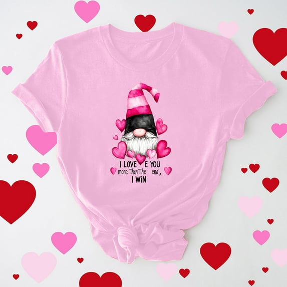 GaThRRgYP Womens Tops Short Sleeve Pullover,Womens Plus Size Tops Short Sleeve,Women's Casual Round Neck Short-sleeved Christmas Tree Printed T-shirt Top Pink M