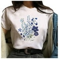 thumbnail image 1 of GaThRRgYP Summer Tops,Womens Plus Size Tops Short Sleeve,Summer Women's Fashion Floral Plant Print Female Round Neck Loose T-Shirt, 1 of 9