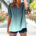 thumbnail image 1 of Black*Friday Discounted Items under $5 GaThRRgYP Womens Tops Summer and Spring,Women's V-neck Non Positioning Printed Summer Button Short Sleeved Loose and Fashionable T-shirt Top Army Green M, 1 of 5