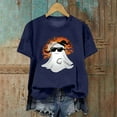 thumbnail image 1 of GaThRRgYP Womens Tops Trendy,Plus Size Womens Tunic Tops Short Sleeve,Halloween Day Shirts Womens Printed T-Shirt Short Sleeve Graphic Tees Navy S, 1 of 3