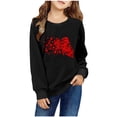 thumbnail image 1 of GaThRRgYP Workout Tops for Women,T Shirts for Women Tops Summer,Boys and Girls Printed Fashionable and Cute Round Neck Printed Long Sleeved Hoodie Top Black#1 4 Years, 1 of 3