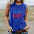 thumbnail image 1 of GaThRRgYP Workout Tops for Women,Plus Size Blouse for Women,Women's Independence Day Printed Round-neck Tank Tops Loose Tops Blue XL, 1 of 4