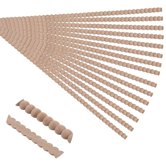 Gaahing 15-Pack 15.75" Unfinished Wood Beaded Trim - Easy to Paint, Cute Decorative Molding DIY Craft for Furniture Frame, Mirror Edge, Wall, Door, Closet, Dresser, Shelf